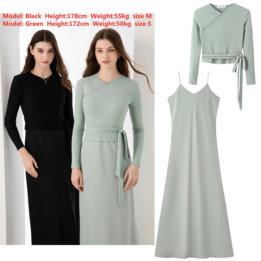 ARIDA  wrap tops + dress Maxi matching sets