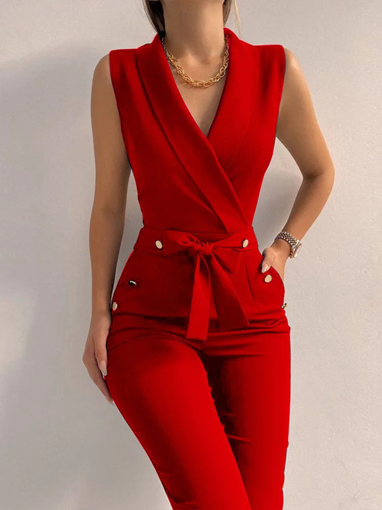 V Neck Jumpsuits