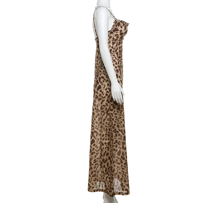 Chic Backless Leopard Print Summer Dress